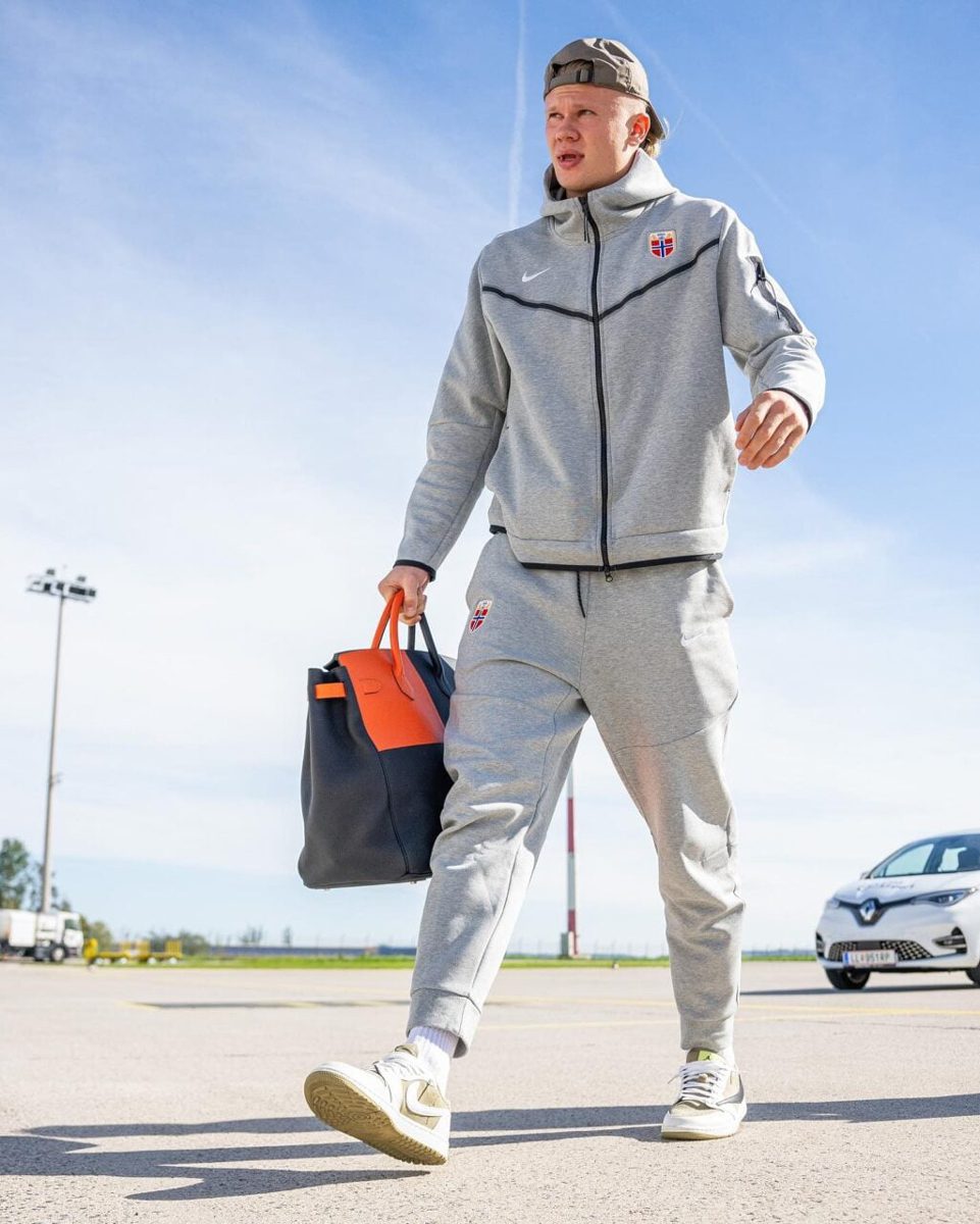 Erling Haaland Hermes Orange Black Birkin