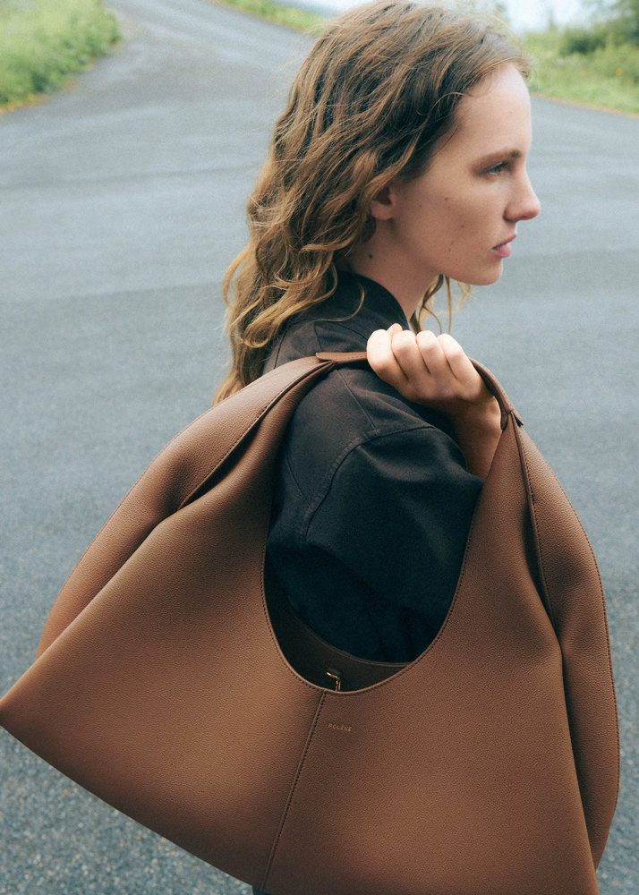 Polène Introduces the Shuldo, a Slouchy New Carryall That Exudes Parisian Chic 4 Polene Shuldo Brown