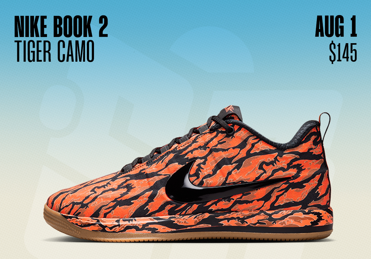 Sneaker Releases July 26 August 1 2026 Nike Book 2 Tiger Camo