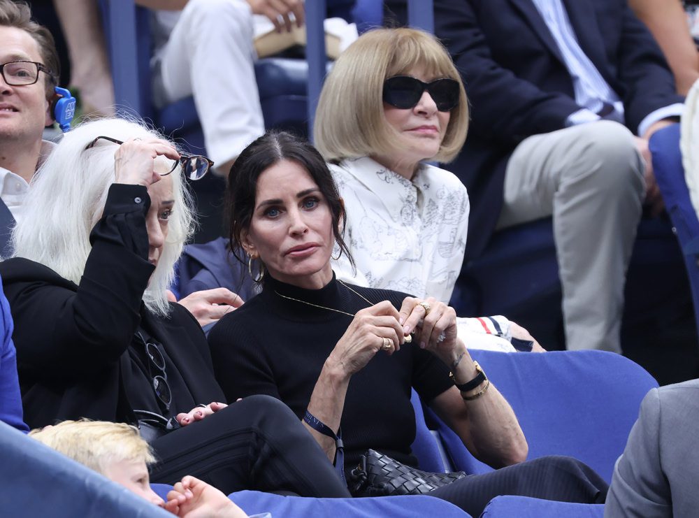 Courteny Cox Anna WintourUS Open Courteny Cox Anna WintourUS Open