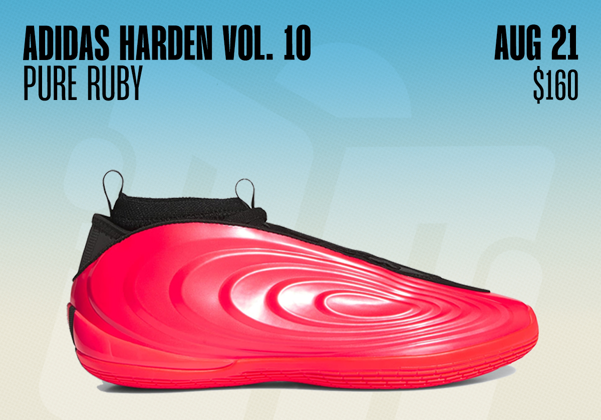 Sneaker Releases August 16 August 22 2026 Adidas Harden Vol 10 Pure Ruby