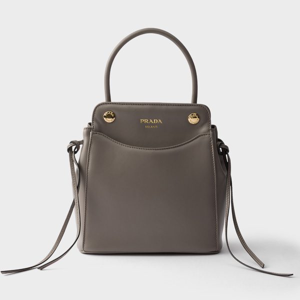 Prada Carry Mini Leather Handbag In Clay