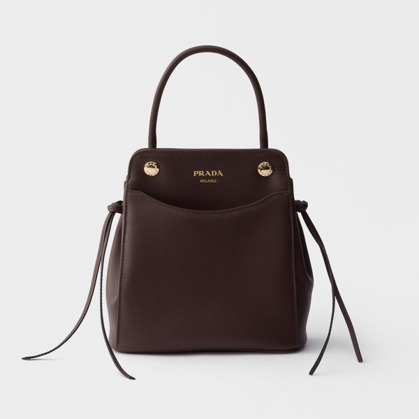 Prada Carry Mini Leather Handbag In Briarwood