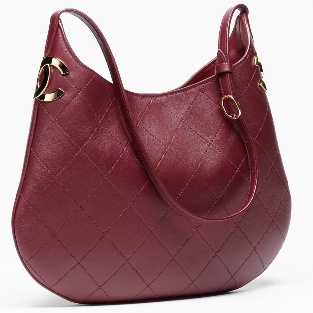 Chanel Burgundy CC Hobo Bag
