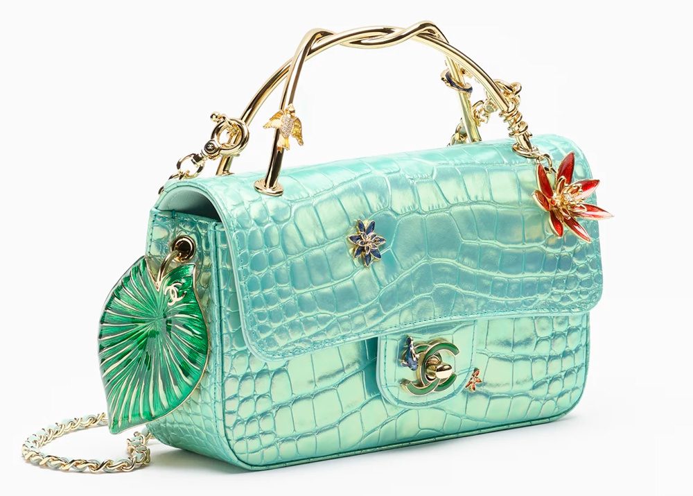 Chanel Embossed Croc Embellished Bag
