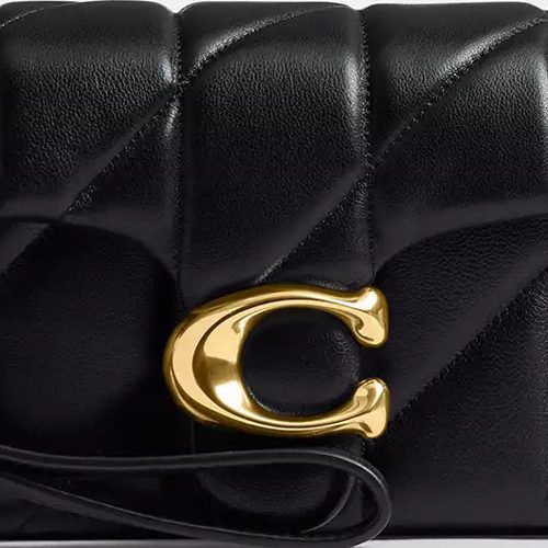 Coach Tabby Chain Crossbody Bag 19 With Quilting smooth leather Brass Black