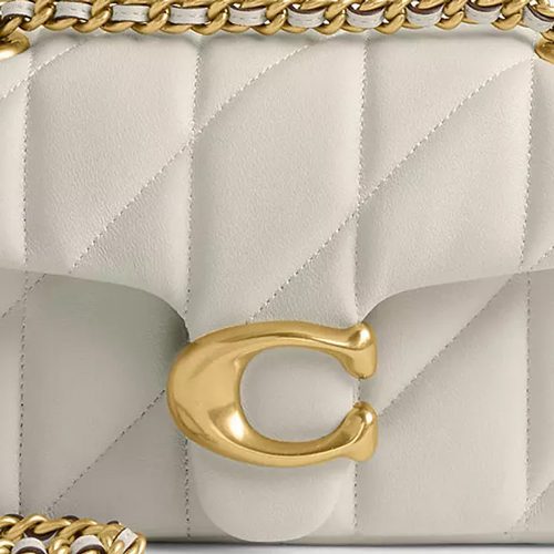 Coach Tabby Shoulder Bag 20 With Pillow Quilting in smooth leather Brass Chalk