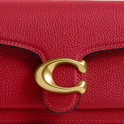 Coach Tabby Shoulder Bag 20 in pebbled leather Poppy Brass