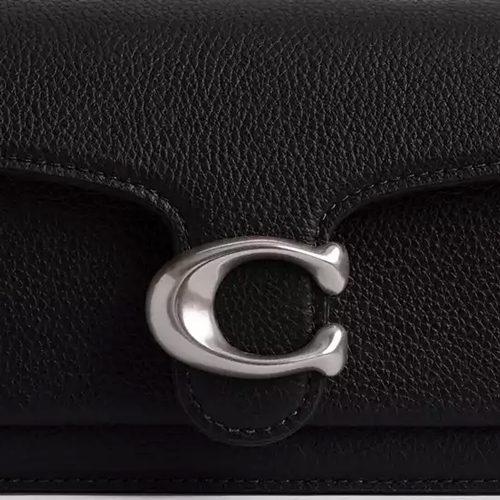 Coach Tabby Shoulder Bag 20 in pebbled leather Silver Black