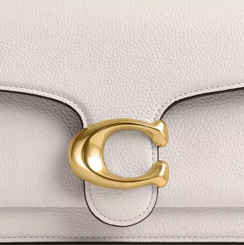 Coach Tabby Shoulder Bag 26 in polished pebble leather Brass Chalk