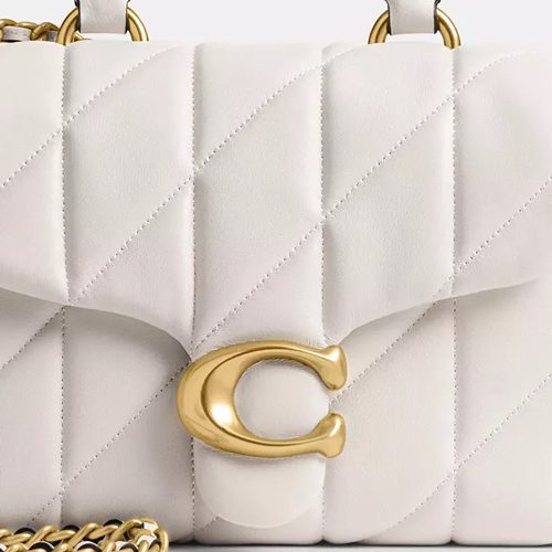 Coach Tabby Top Handle Bag With Quilting in Brass Chalk