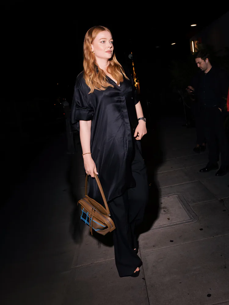 LOEWE Sarah Snook wears the Whisker bag