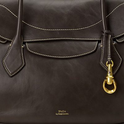 Polo Blaze Leather Large Shoulder Bag in Ash