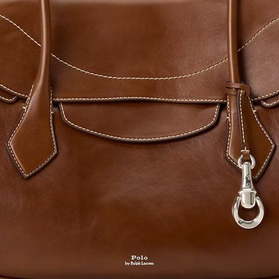 Polo Blaze Leather Large Shoulder Bag in Chestnut
