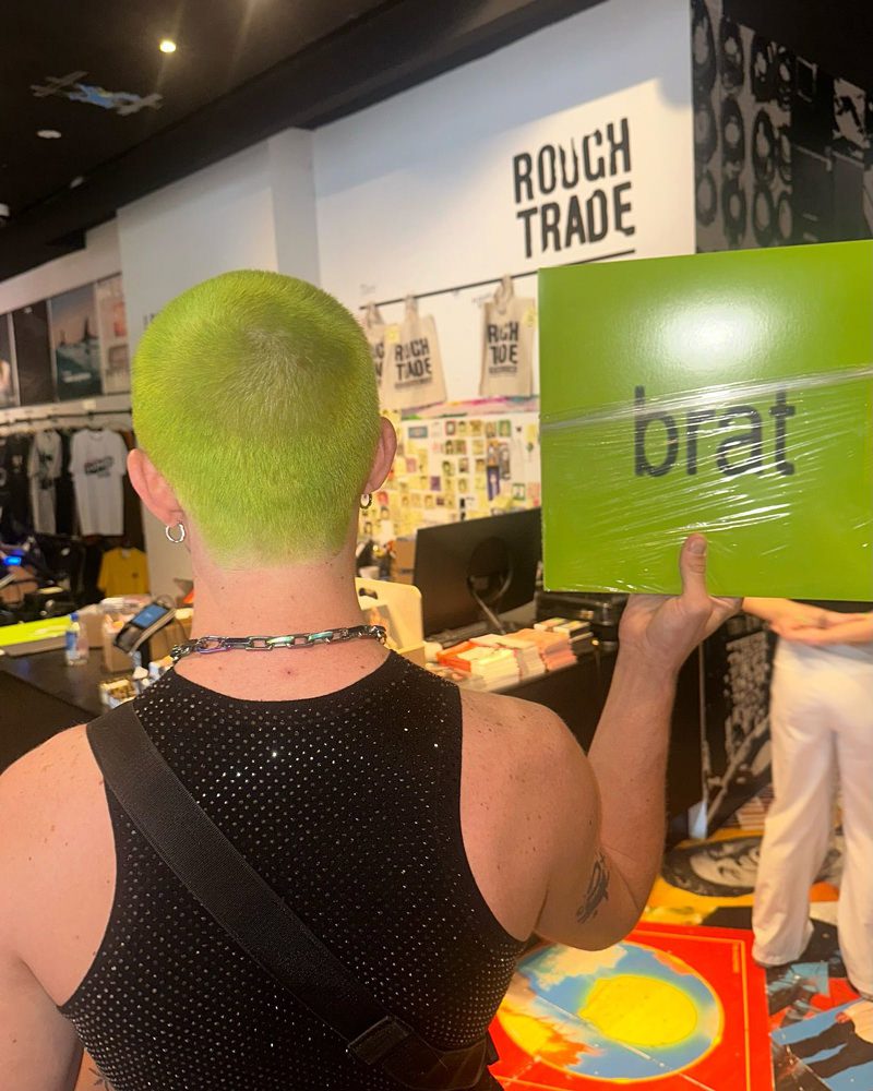 charli xcx brat album cover green trend