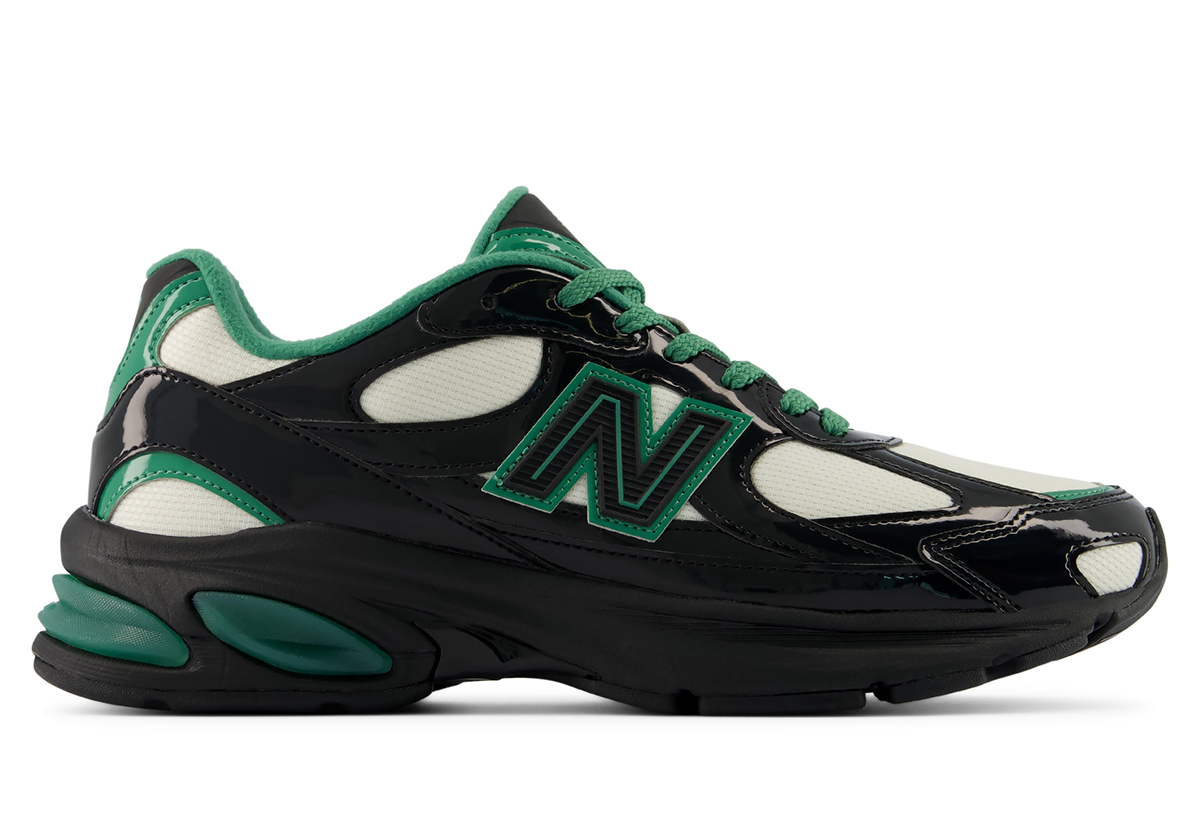 New Balance 2010 Black Green Patent Leather U20104cj 1
