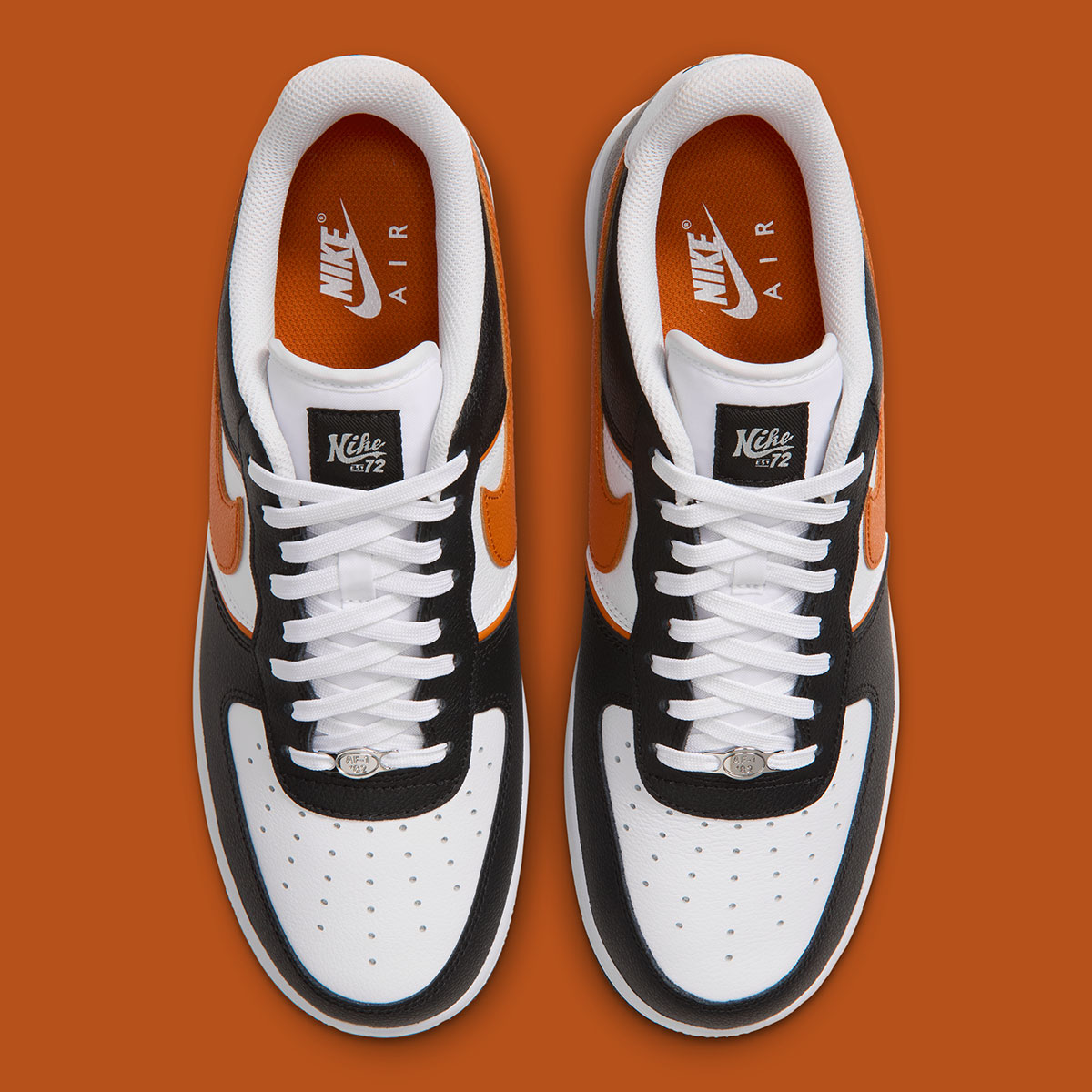 Nike Air Force 1 Low Black White Campfire Orange Iq0187 002 5