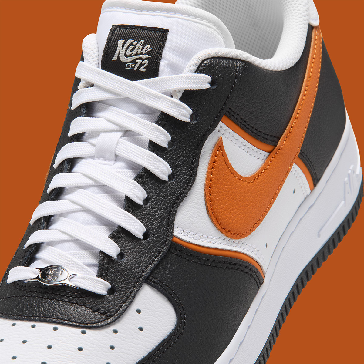 Nike Air Force 1 Low Black White Campfire Orange Iq0187 002 8