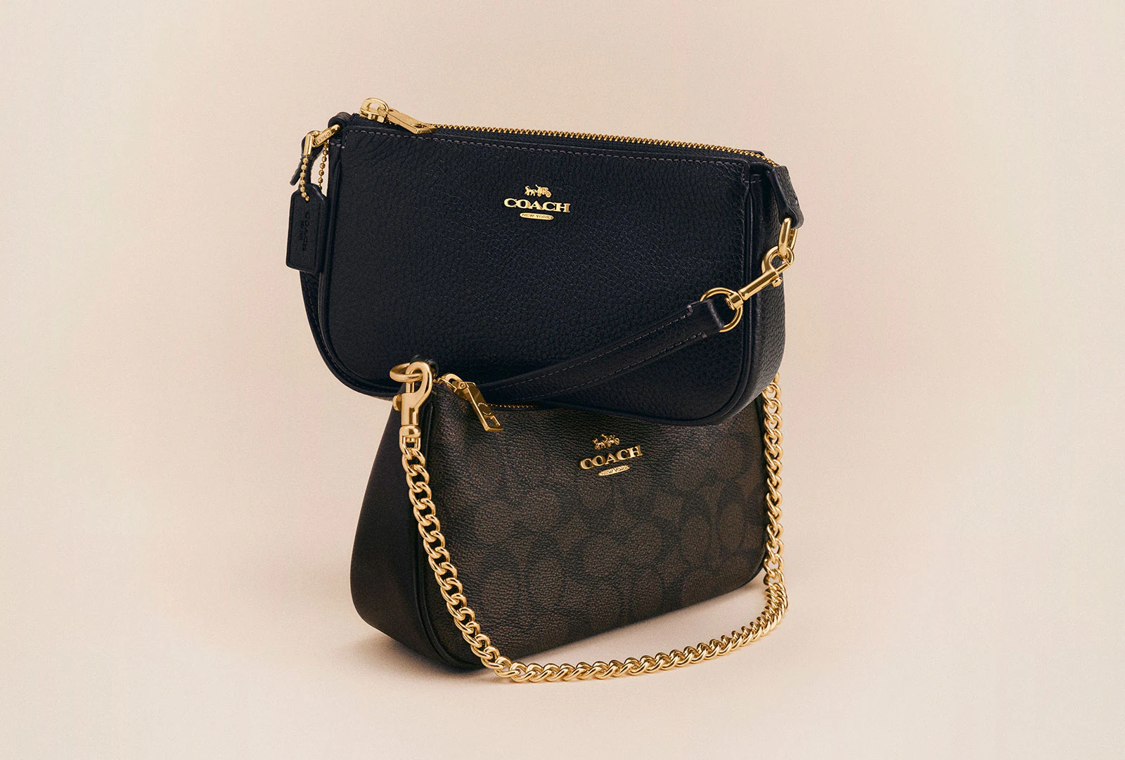 Coach Nolita 19 Black Leather Signature Canvas Coach Nolita 19 Black Leather Signature Canvas 1