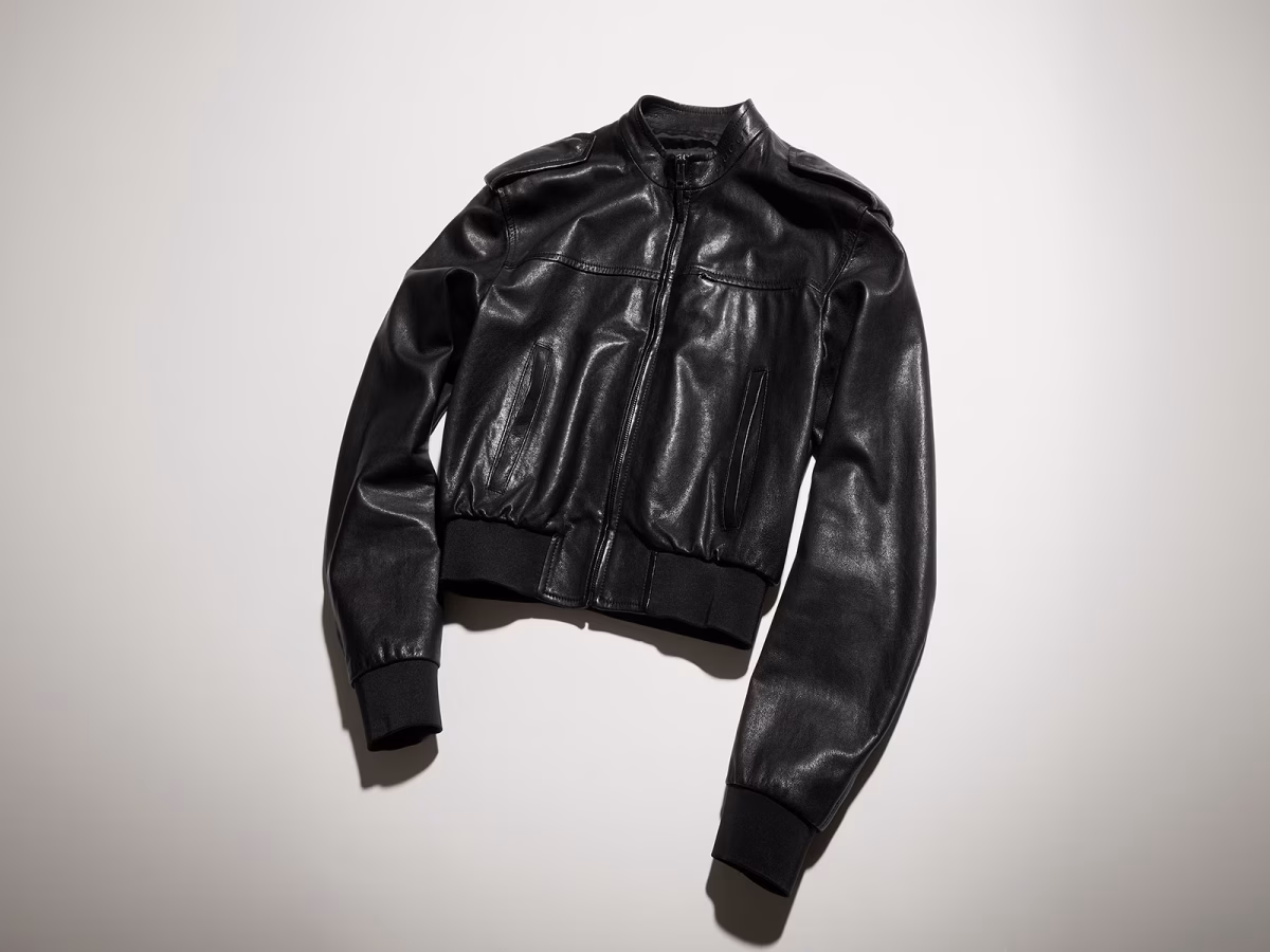 Gucci Grainy soft nappa leather bomber jacket edited