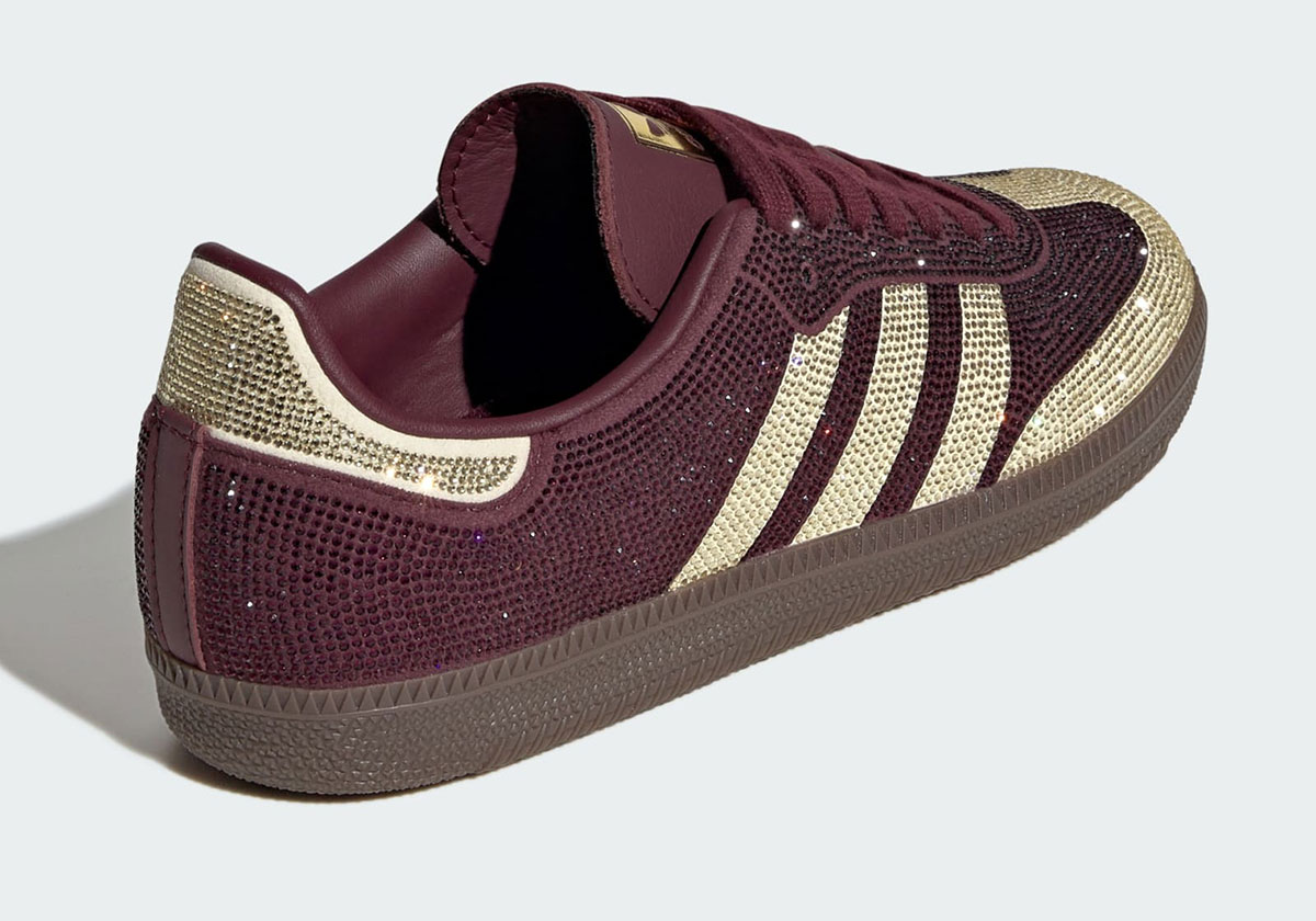 Adidas Samba Rhinestones Maroon Gold Kj7488 2