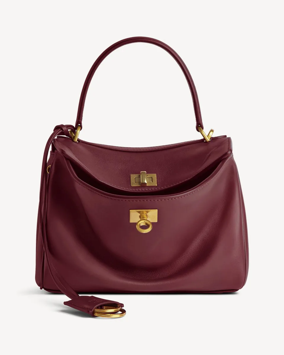 Balenciaga Women's Rodeo Handbag Mini in Dark Burgundy