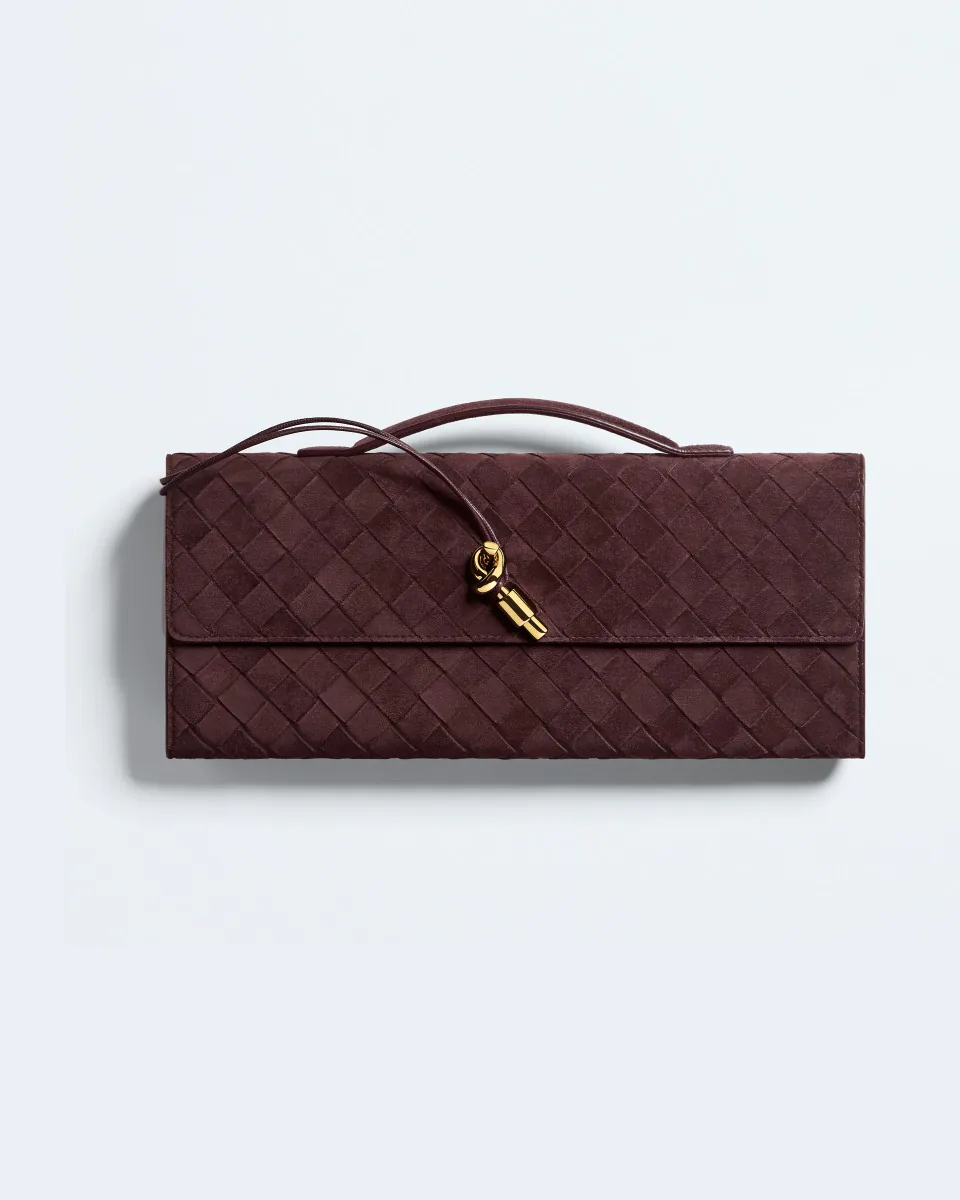 Bottega Veneta Women's Andiamo Clutch in Deep mahogany
