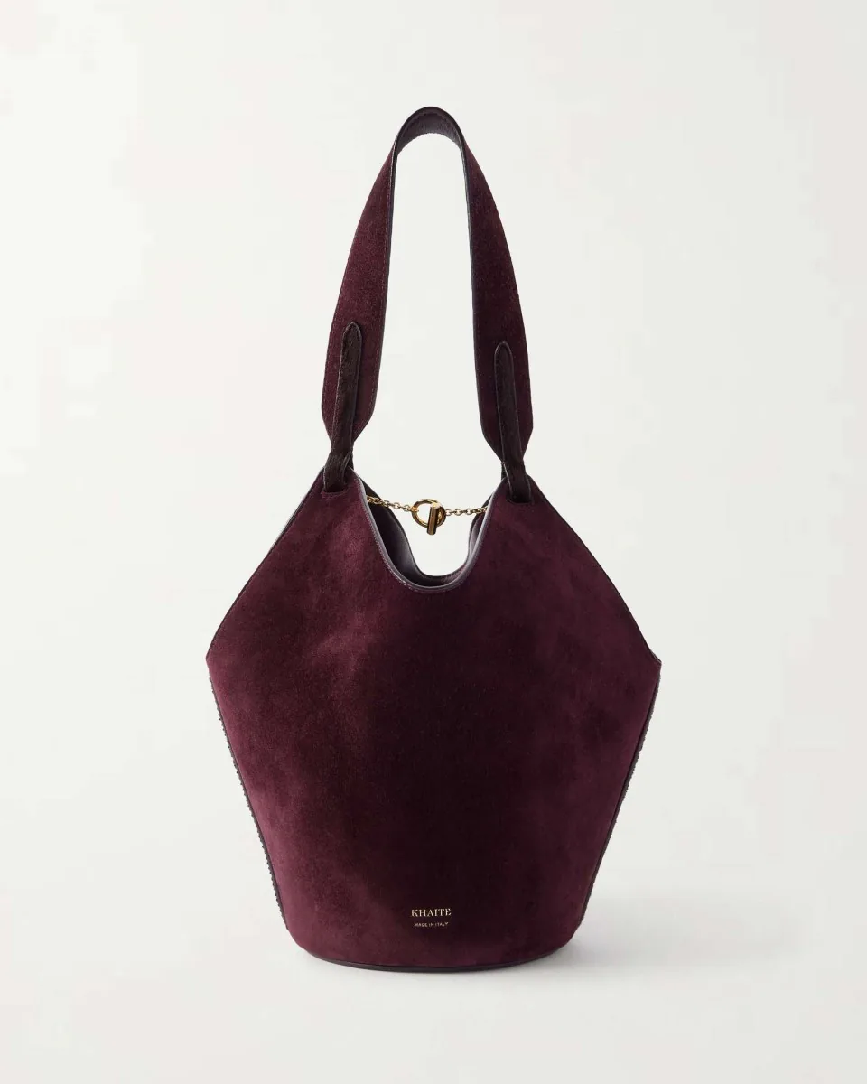 Khaite Lotus calf hair mini bag - burgundy - One Size