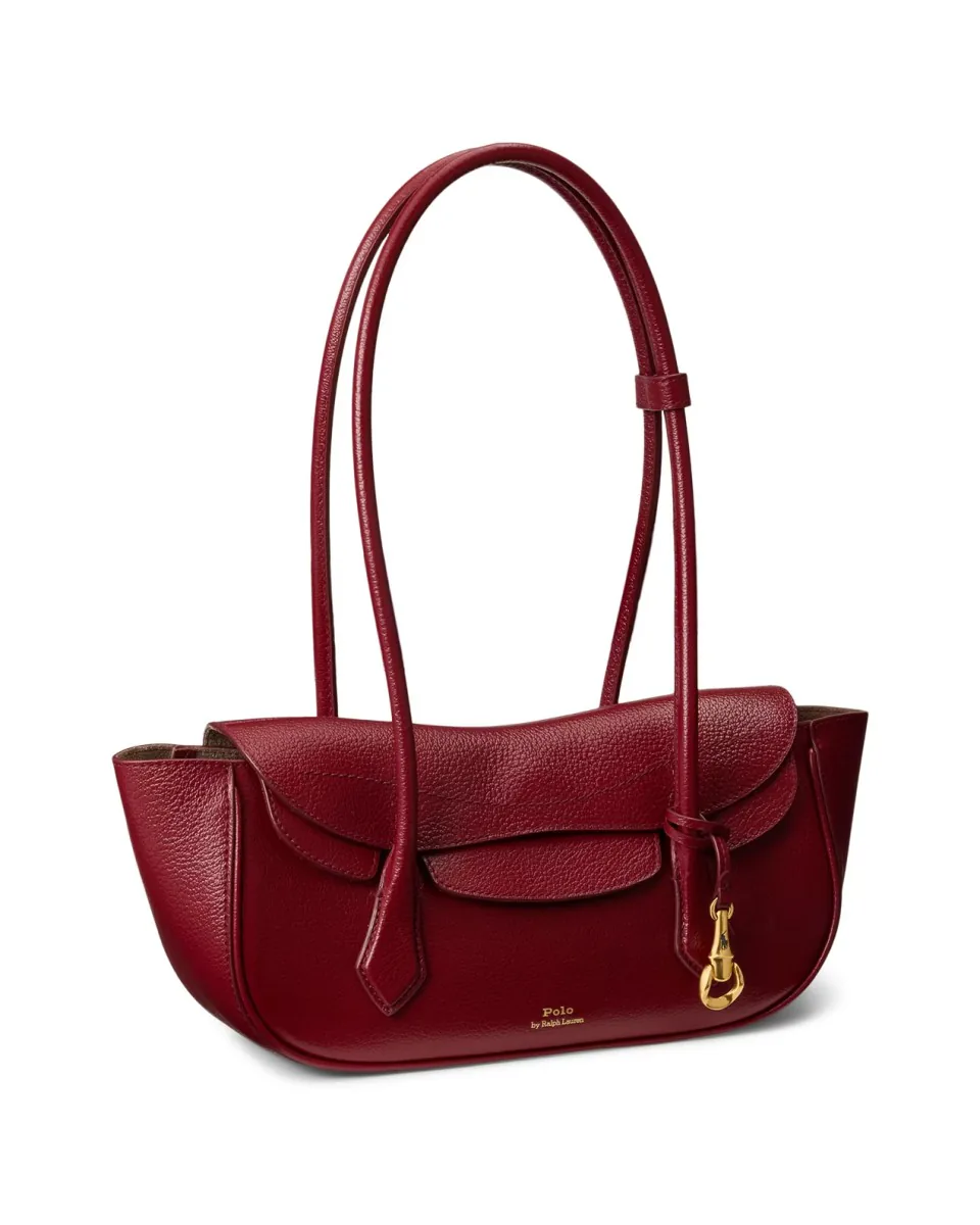 Ralph Lauren Polo Blaze Leather Small Shoulder Bag in Currant
