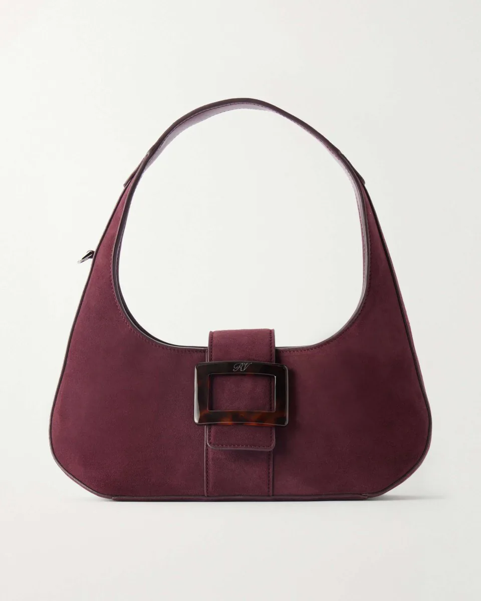 Roger Vivier Belle Vivier suede shoulder bag - burgundy - One Size