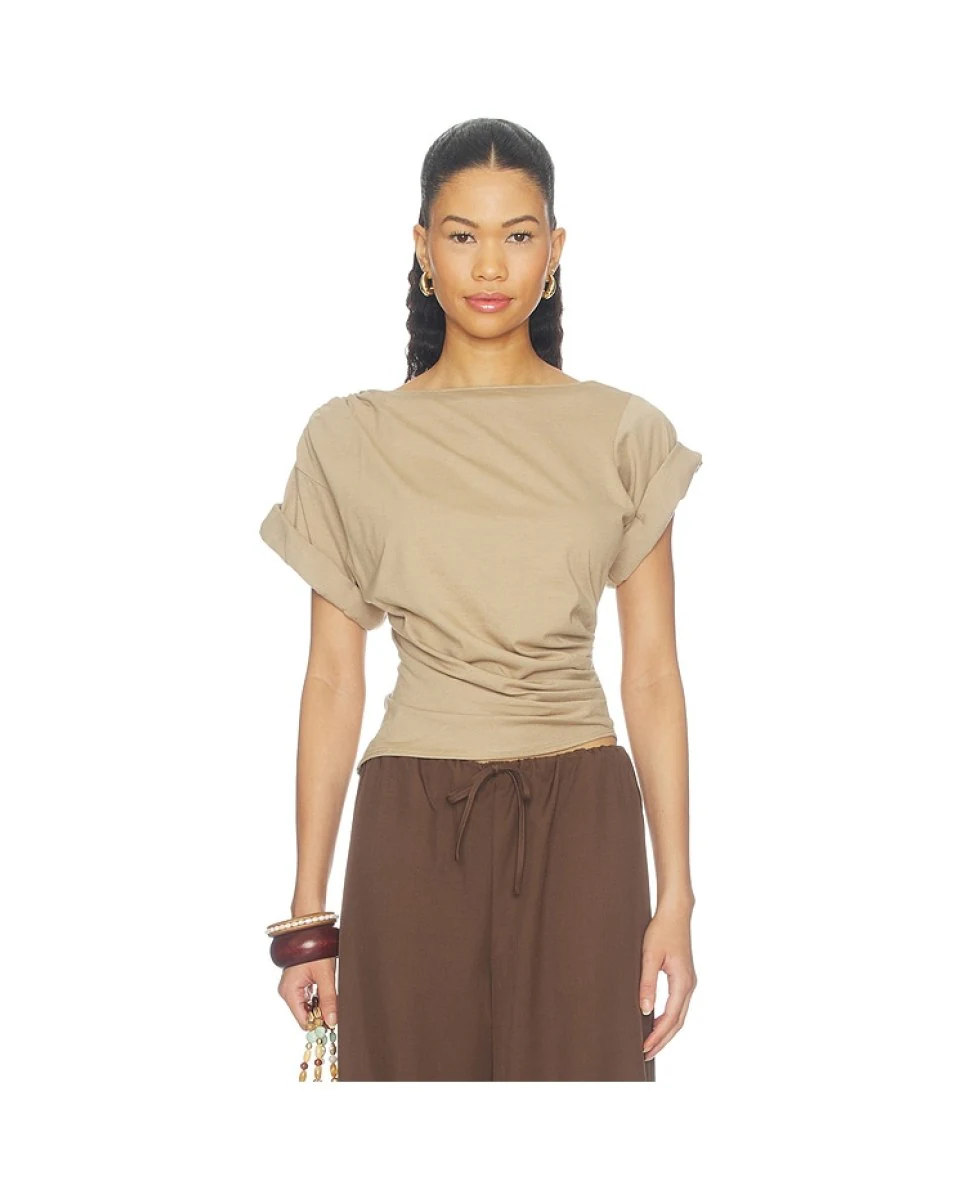 The Line by K Francine Pleated Short Sleeve T-Shirt
